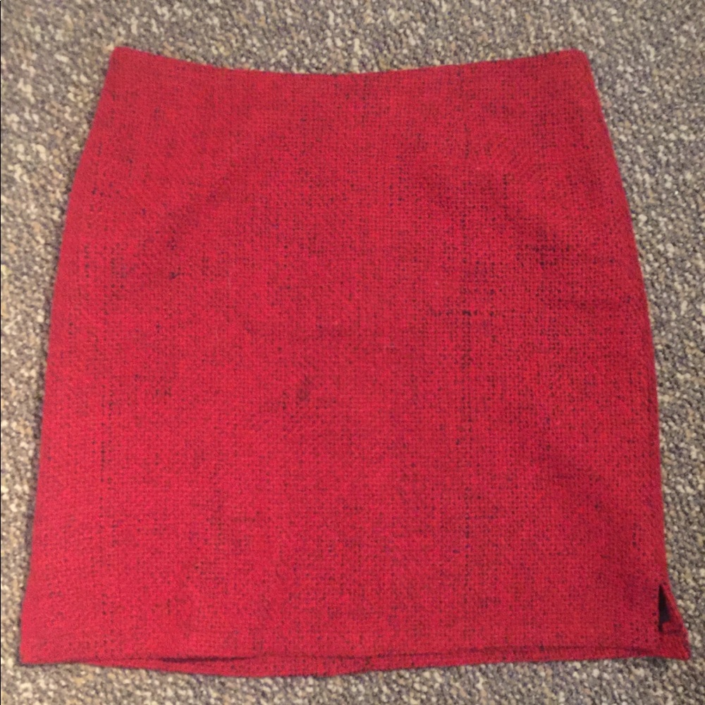 Red tweed skirt